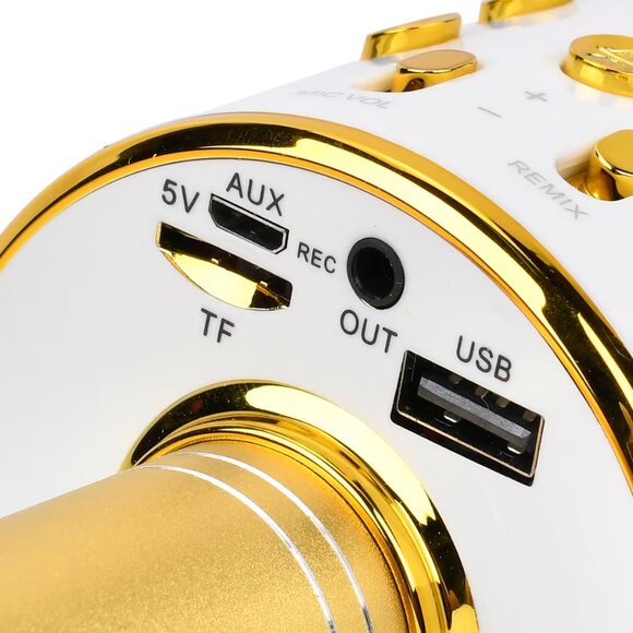 Gold Color Wireless Multifunctional Karaoke Microphone HIFI Speaker - Picture 2 of 3